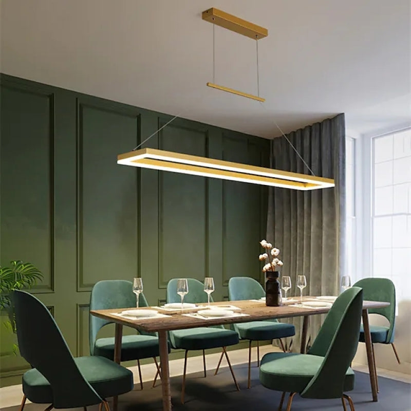 Arisha Modern LED Pendellleuchte Linear Dimmbar Rechteckig Ess/Wohnzimmer Metall
