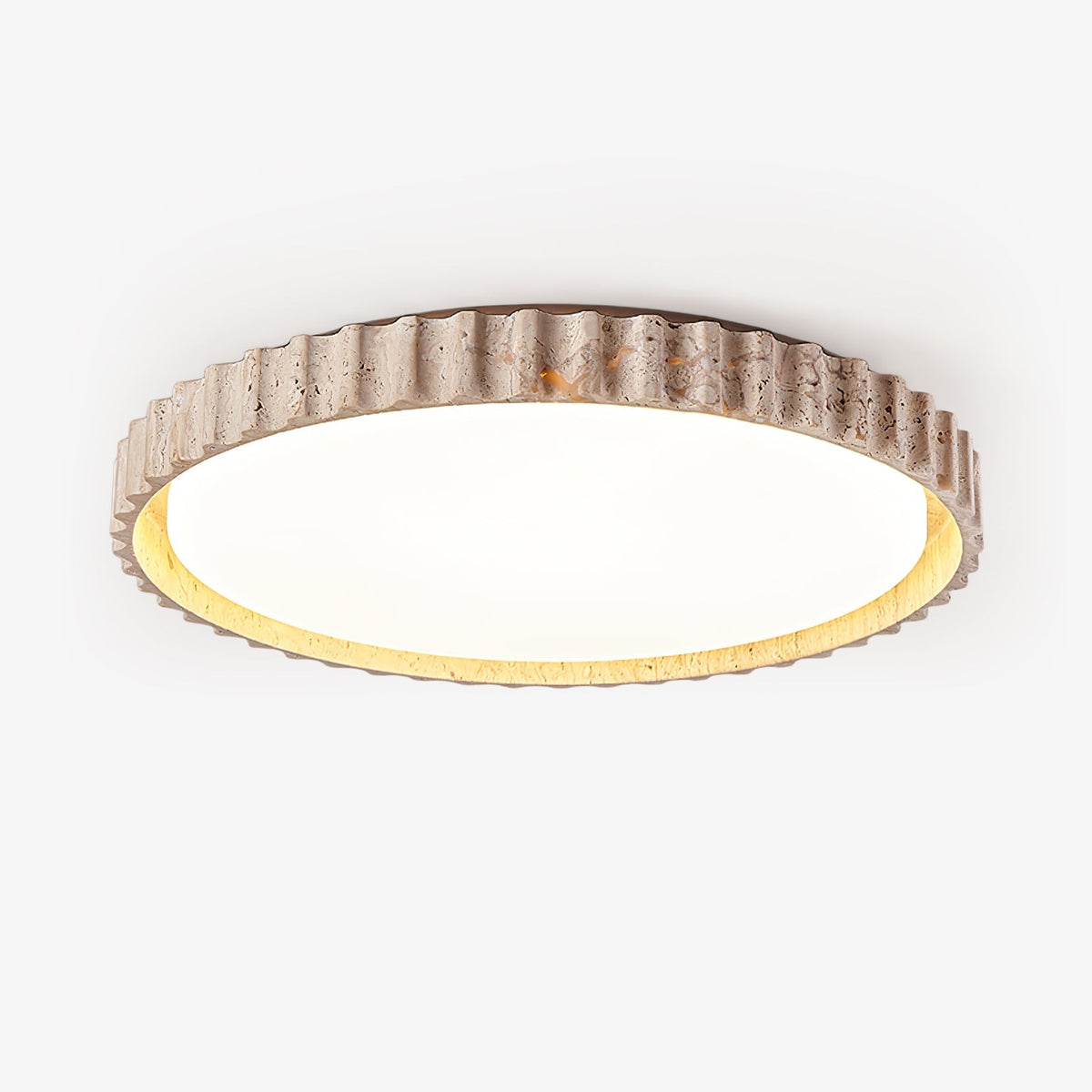 Obsidian Fluted Ring Travertine Deckenleuchte