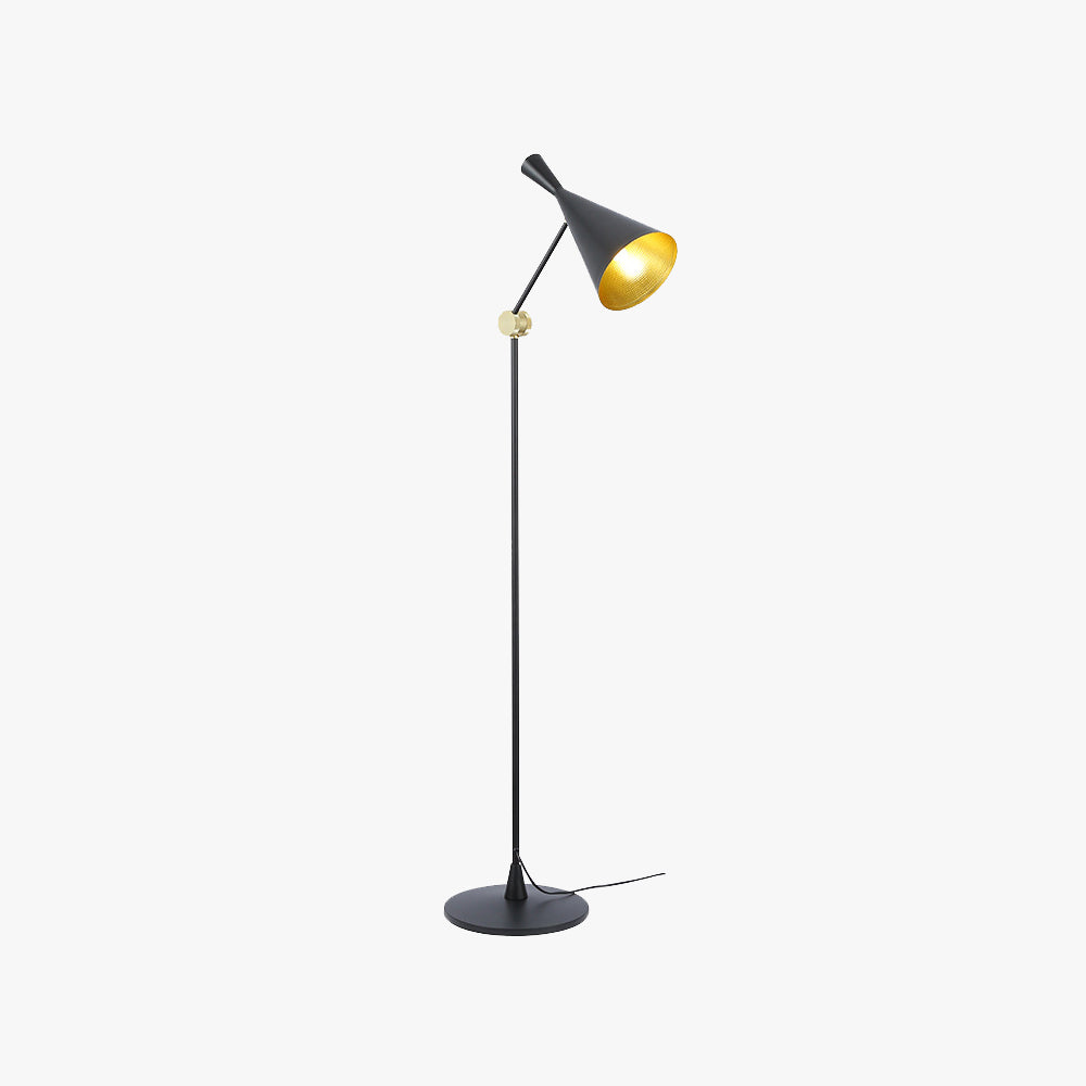 Arisha Modern LED Stehlampe Schwarz/Gold Wohn/Schlafzimmer Metall