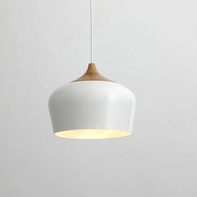 Arisha Modern Pendelleuchte Schale, Weiß/Schwarz, Esszimmer, Metall Holz