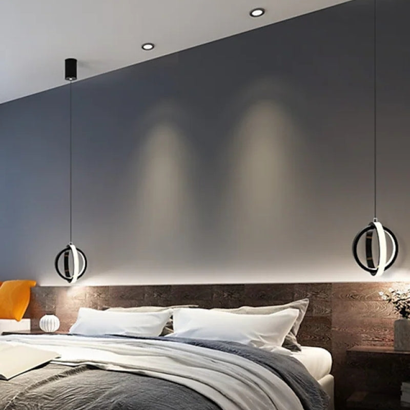 Arisha Kugelförmiger LED Pendelleuchte Schlafzimmer,Schwarz/Gold