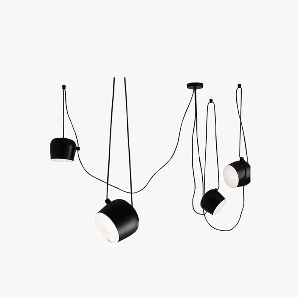 Moderne Pendelleuchte Sway, Schwarz & Weiß, 3/4-flammig