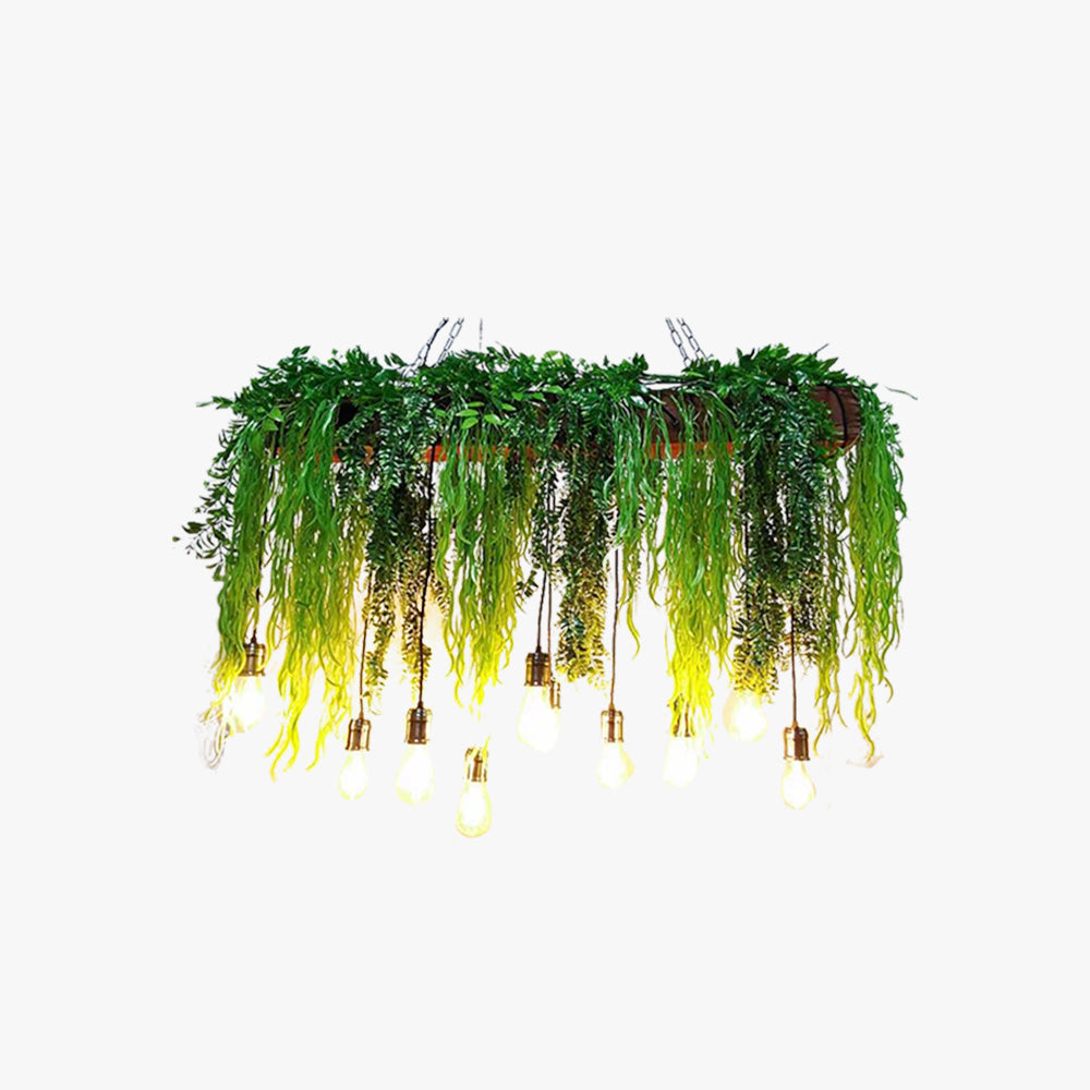 Ritta Pendelleuchte Natur Grün Rechteckig Ess/Wohnzimmer Modern LED
