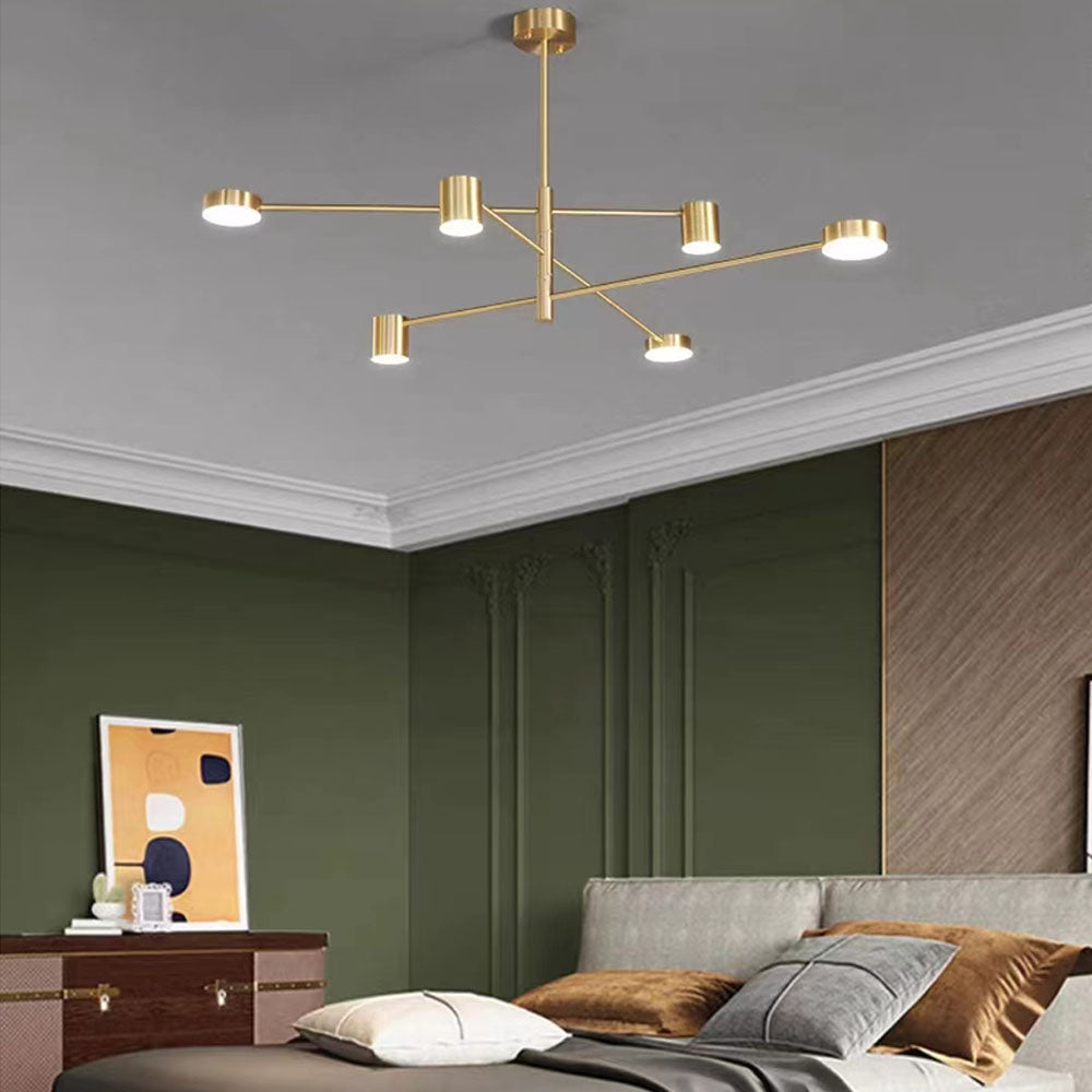 Arisha Modern Industrie Zweig LED Pendelleuchte Schwarz/Gold Schlaf/Wohnzimmer Metall