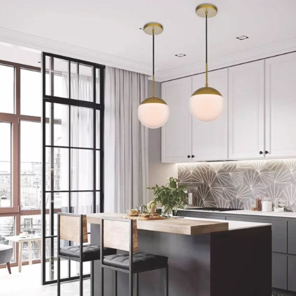 Valentina Moderne Pendelleuchte Metall Glas Wohnzimmer Schlafzimme