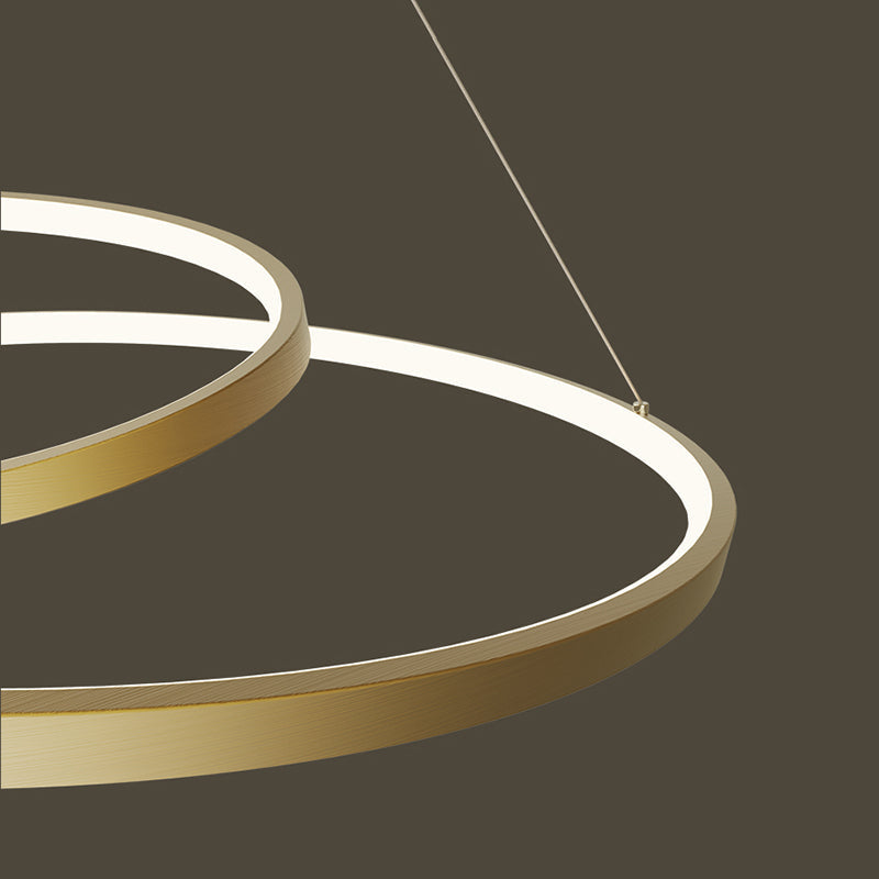 Arisha Modern Ring Linear LED Pendelleuchte Gold/Schwarz Wohn/Schlaf/Esszimmer Kupfer&Kieselgel