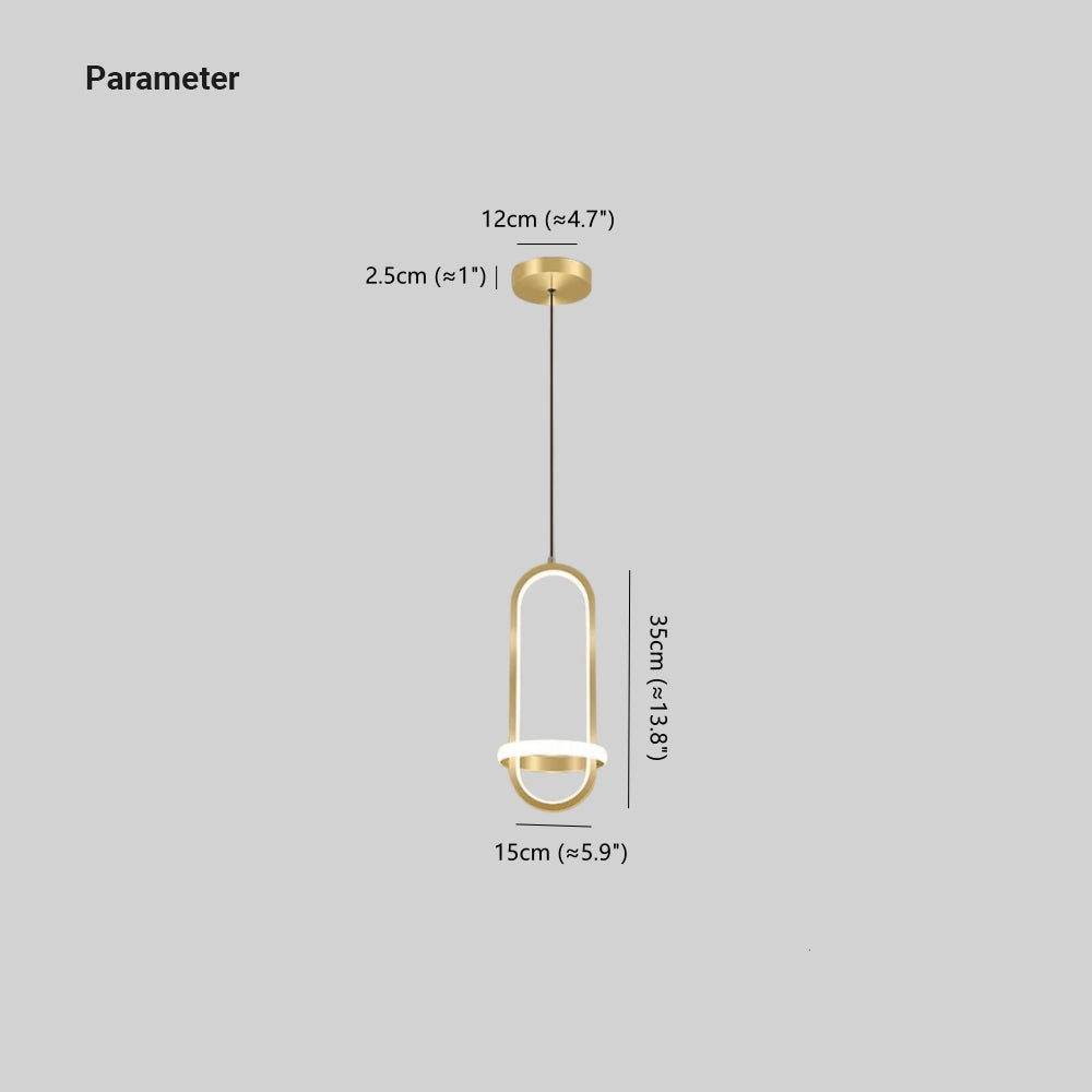 Arisha Modern Minimalistisch LED Ring Pendelleuchte Schwarz/Gold Schlafzimmer Metall