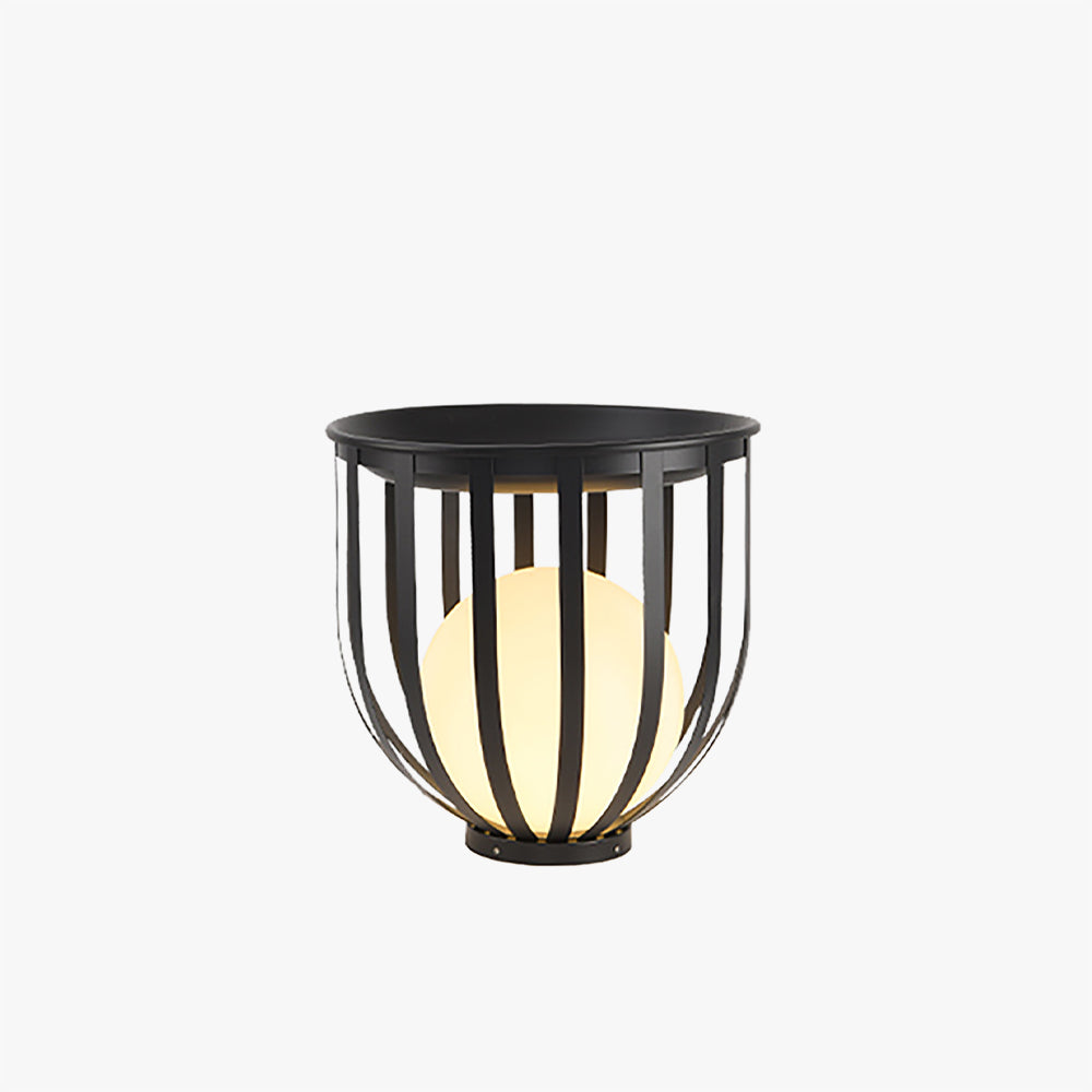 Ray Modern LED Außenleuchte Kugel Garten/Flur/Balkon, Schwarz, Metall
