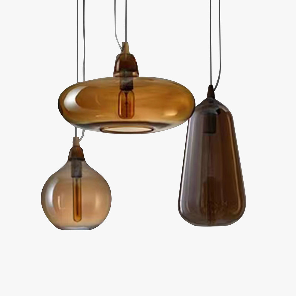 Aria Pendelleuchte Amber Schlaf/Wohnzimmer Metall/Glas