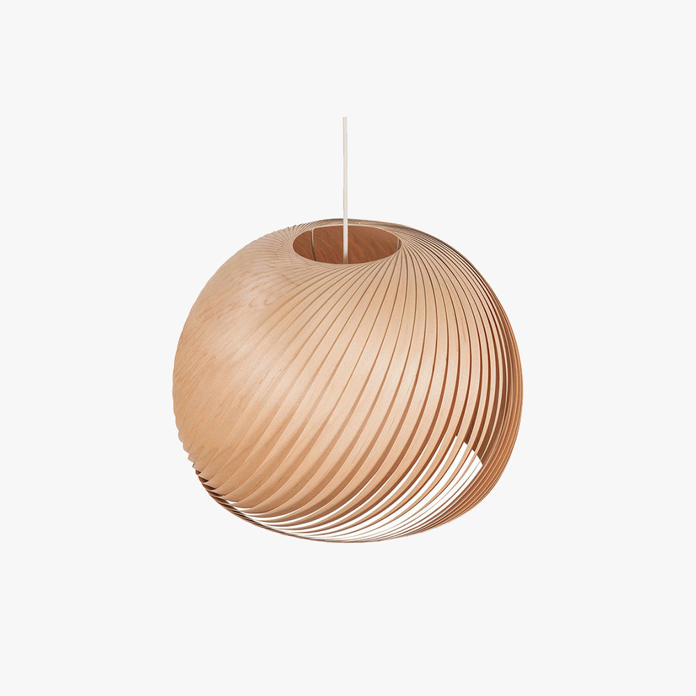 Muto Vintage Kugel LED Pendelleuchte 40/50cm Holz&Braun Esstisch/Schlaf/Wohnzimmer MetallDurchmesser