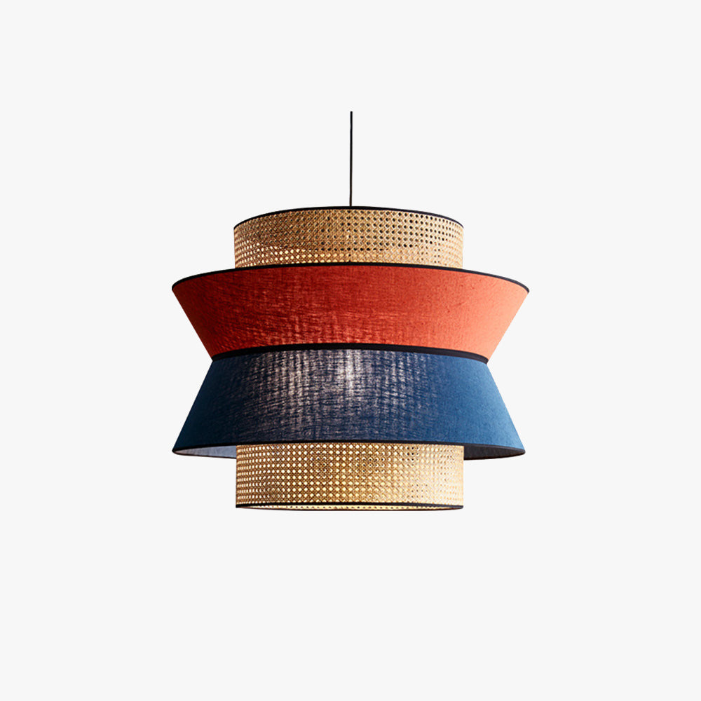 Valentina Vintage LED Pendelleuchte Orange/Dunkelblau Wohnzimmer Metall Durchmesser