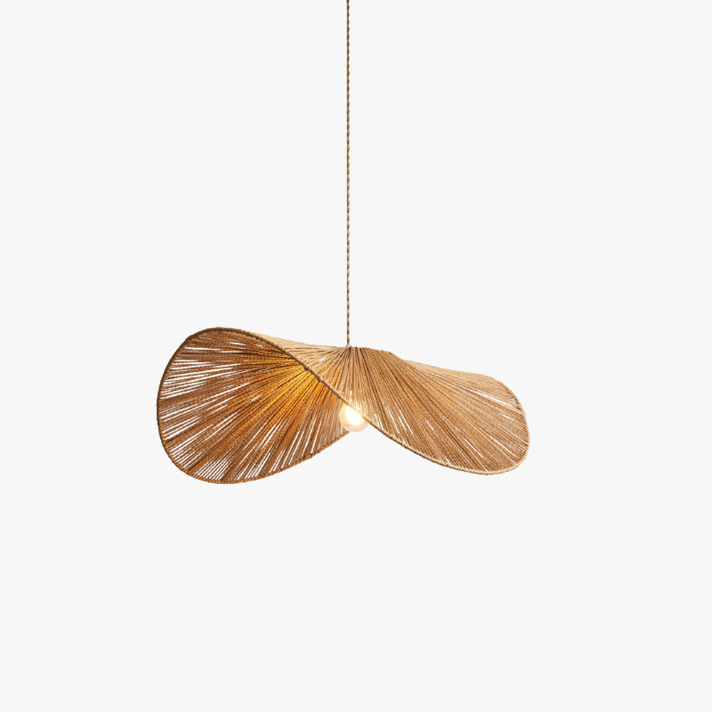 Muto Twine Modern LED Pendelleuchte Braun/Beige Durchmesser Metall/Rattan Schlafzimmer