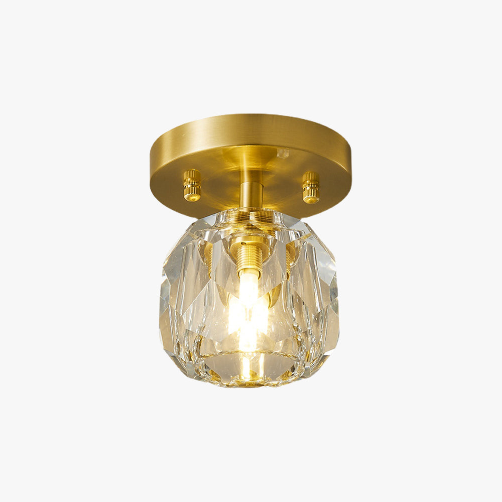 Kristy Modern LED Deckenleuchte Gold Schlaf/Wohnzimmer Flur Kupfer Kristall S/L