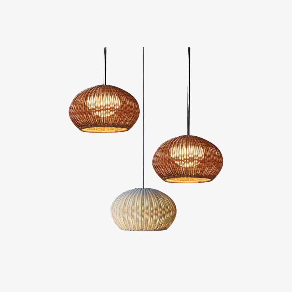 Ritta Außenpendelleuchte, Metall & Rattan, 2 Farben