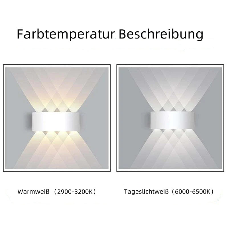 Ray Außenwandleuchte Modern Rechteck LED Weiß Metall Terrasse