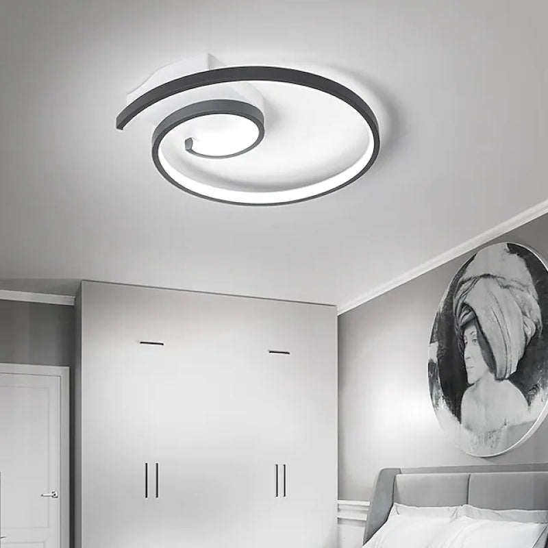 Arisha Modern Spiral Linear LED Deckenleuchte Schwarz/Weiß Schlaf/Wohnzimmer Metall