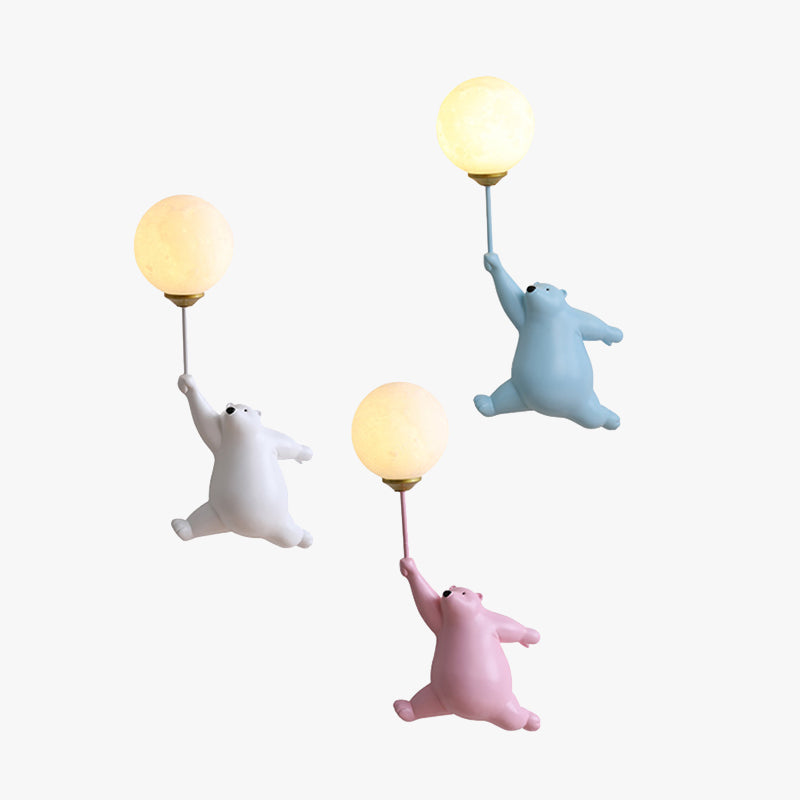 Arisha Design Bear LED Wandleuchte Innen Weiß, Kinderzimmer/Schlafzimmer