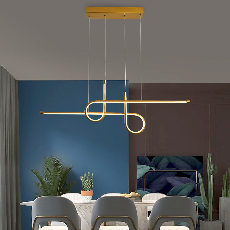 Arisha Pendelleuchte LED Esszimer/Esstisch, Schwarz/Gold, Metall