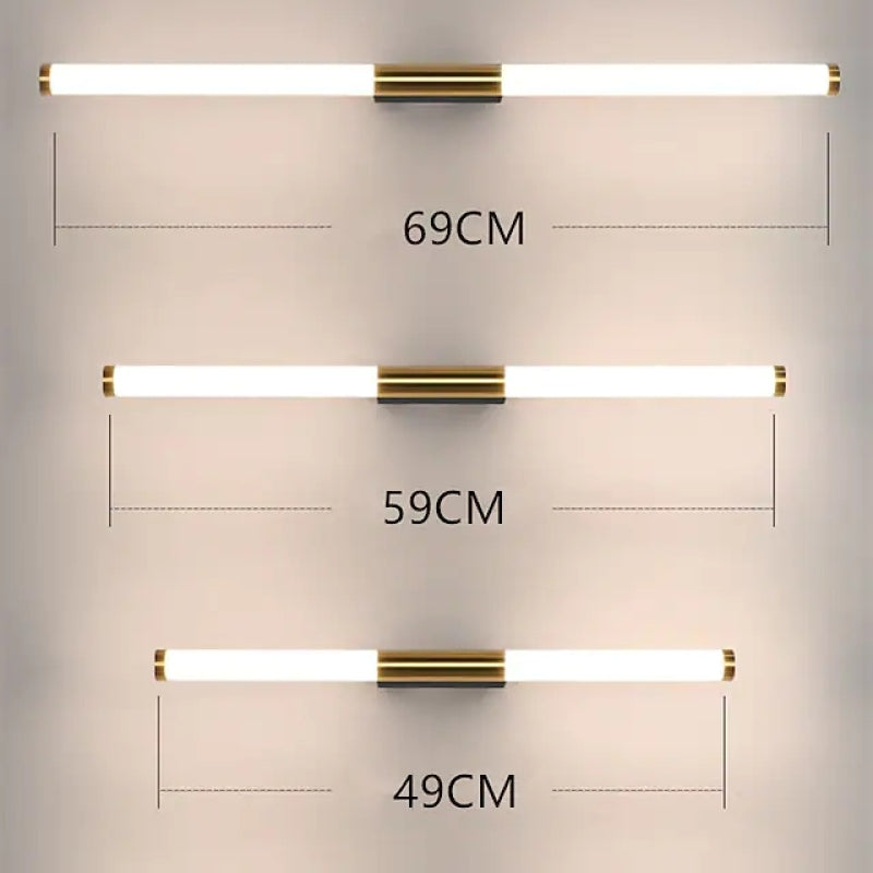 Arisha Einfache moderne Linear LED Wandleuchte Weiß-Gold Schlafzimmer Metall