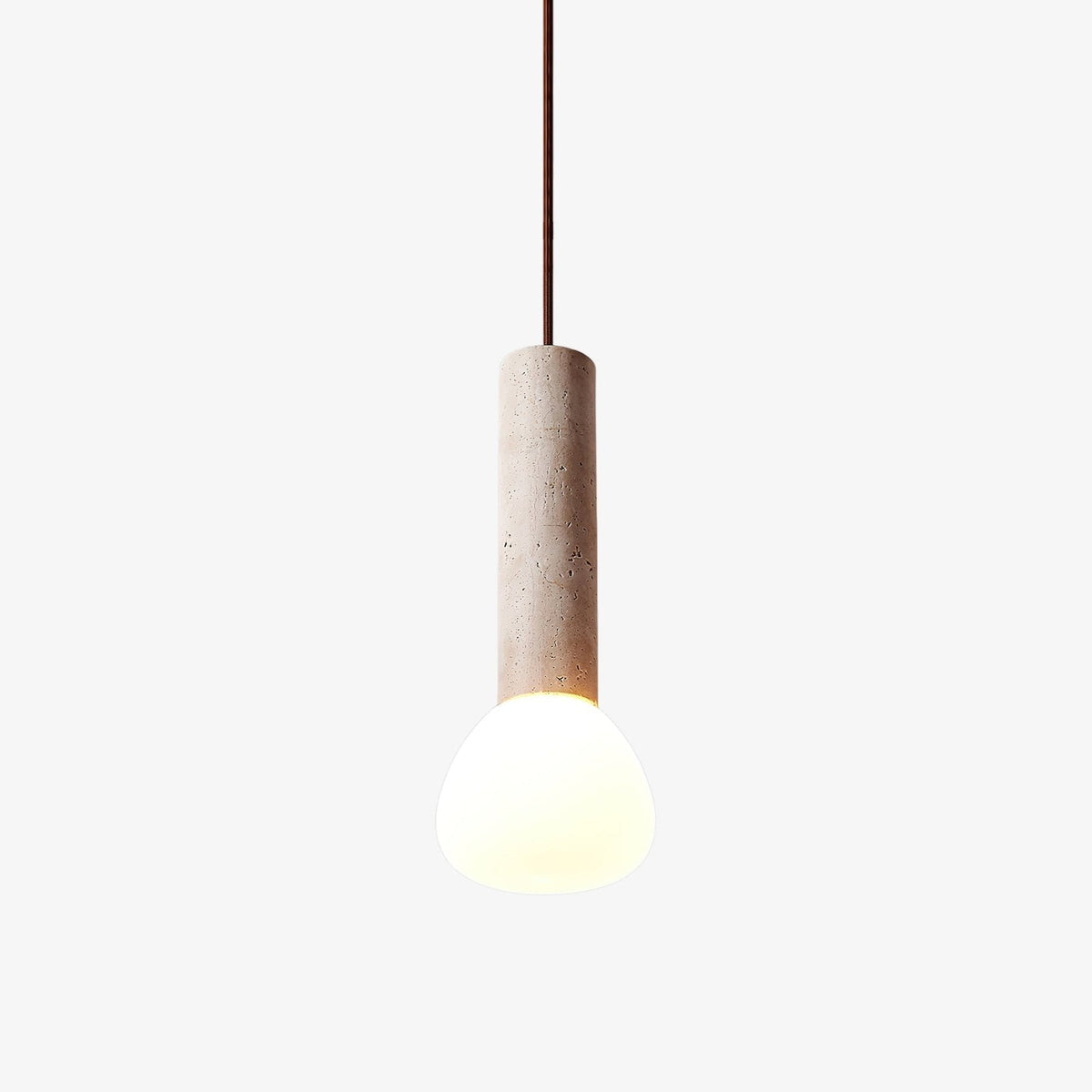 Beia Minimalistische Pendelleuchte aus Gelbem Travertin
