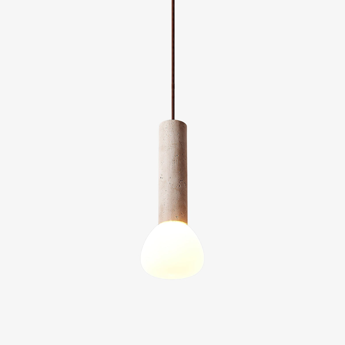 Beia Minimalistische Pendelleuchte aus Gelbem Travertin