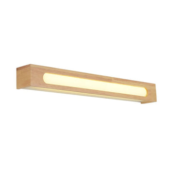 Muto Minimalist Rund/Rechteck/Oval LED Wandleuchte Braun Bade/Schlafzimmer Holz Acryl