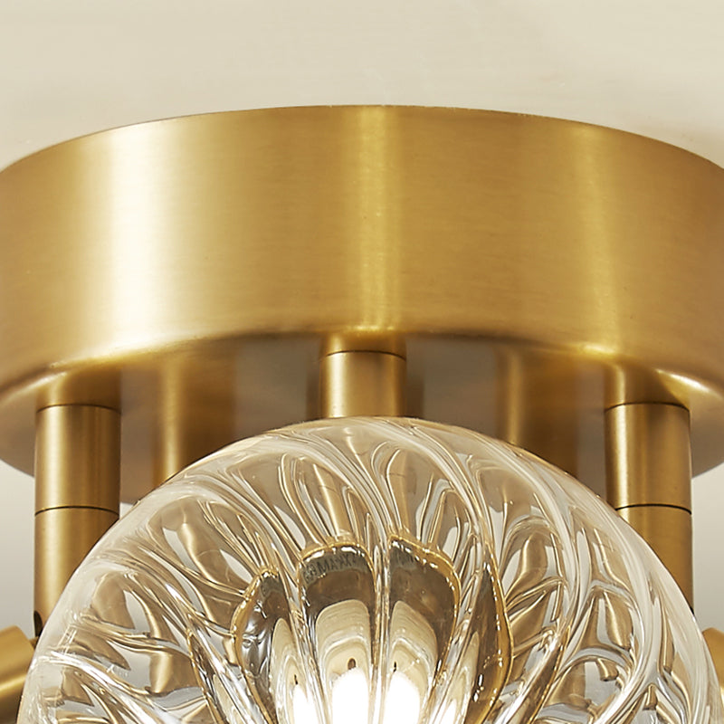 Valentina Vintage Denkenleuchte Kugel Ess/Wohnzimmer Gold Metall/Glas