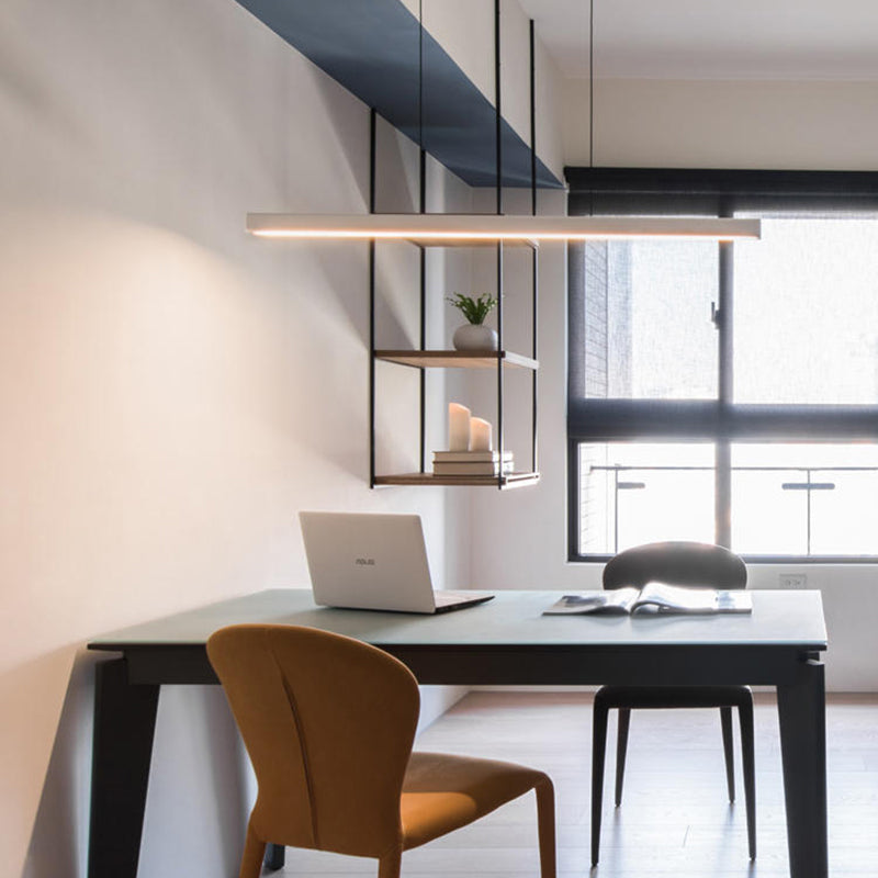 Arisha Pendelleuchte Linear Metall&Holz Modern LED Schwarz/Weiß Wohnzimmer
