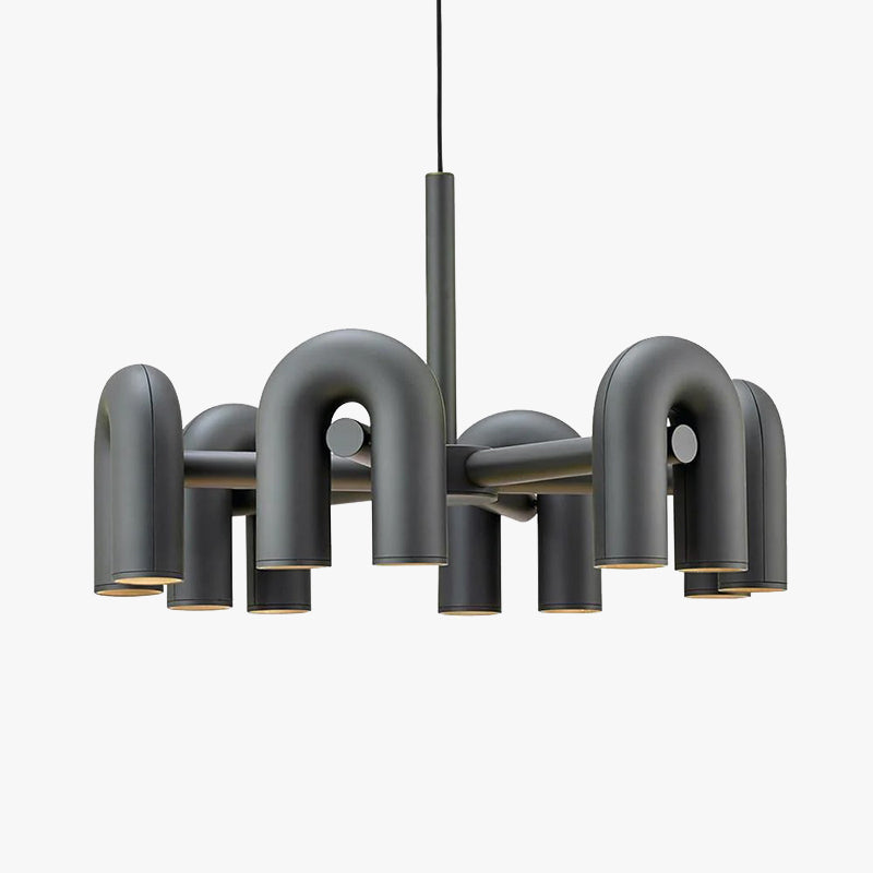 Arisha Modern LED Pendelleuchte Schwarz/Grau/Orange Wohn/Schlaf/Ess/Kinderzimmer Metall&Acryl 4/6 Flammig