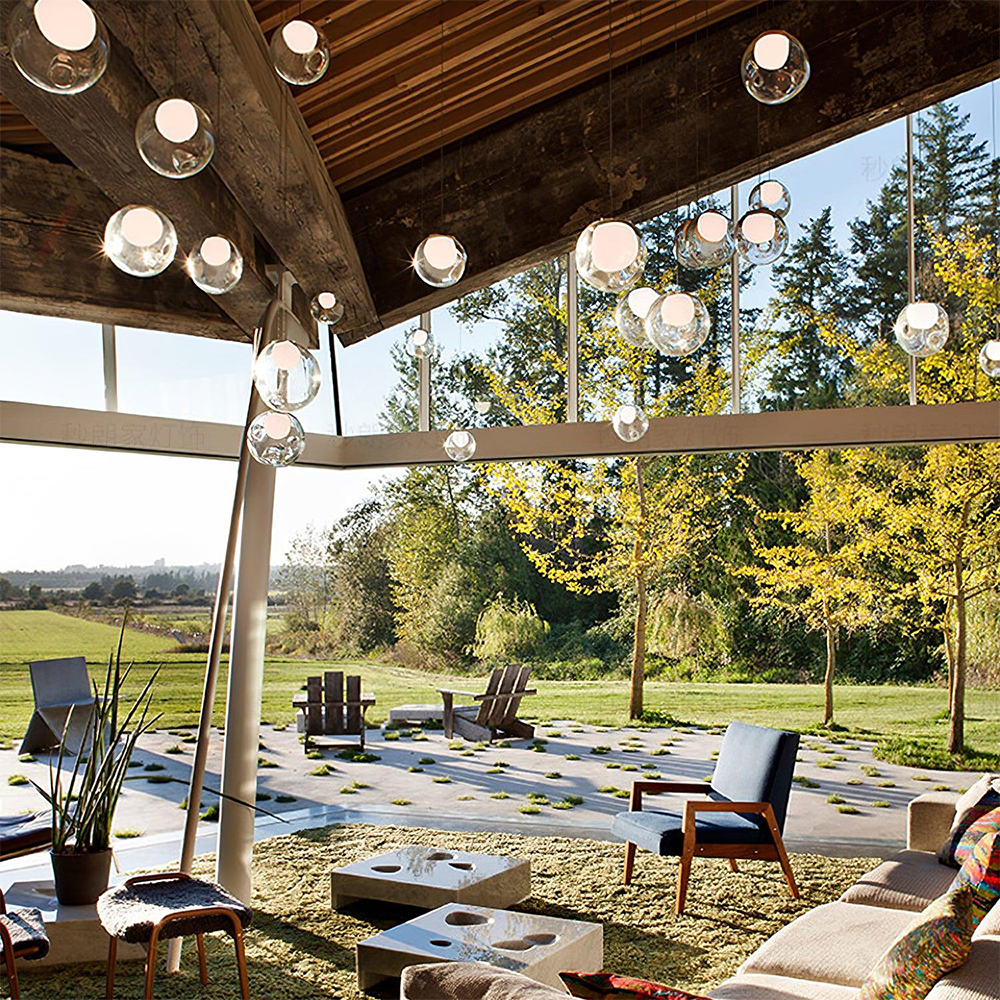 Arisha Mehrfachköpfe Globus Cluster Kronleuchter Glas Wohnzimmer Esszimmer