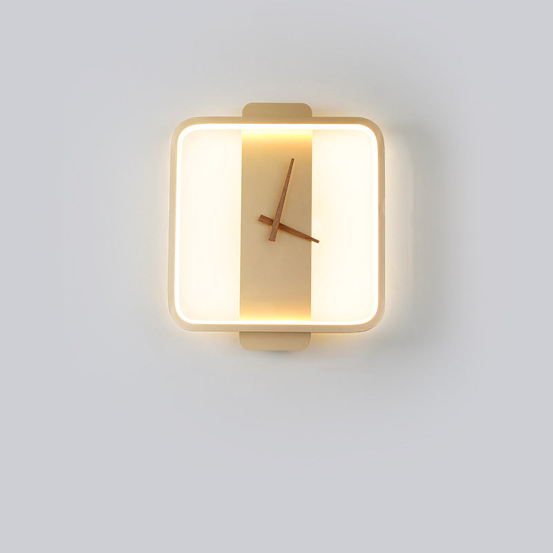 Valentina Arisha Square Clock Metall/Acryl Wandleuchte Gold Wohnzimmer