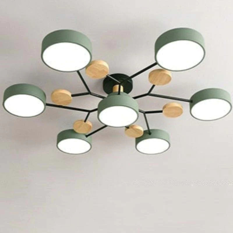 Muto Deckenleuchte Holz Modern Rund LED Weiß Schlaf/Wohnzimmer