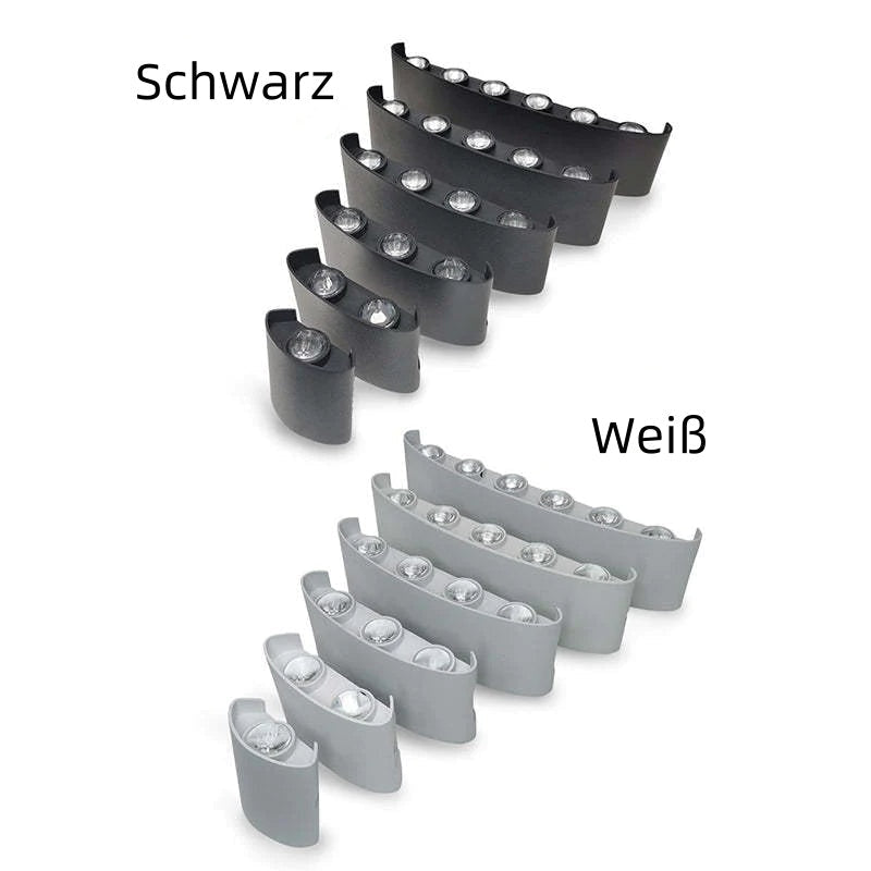 Ray Außenwandleuchte Modern Rechteck LED Weiß Metall Terrasse