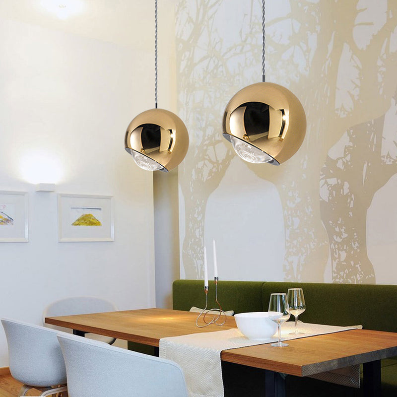 Valentina Modern LED Pendelleuchte Kugel Ess/Wohnzimmer Gold Metall