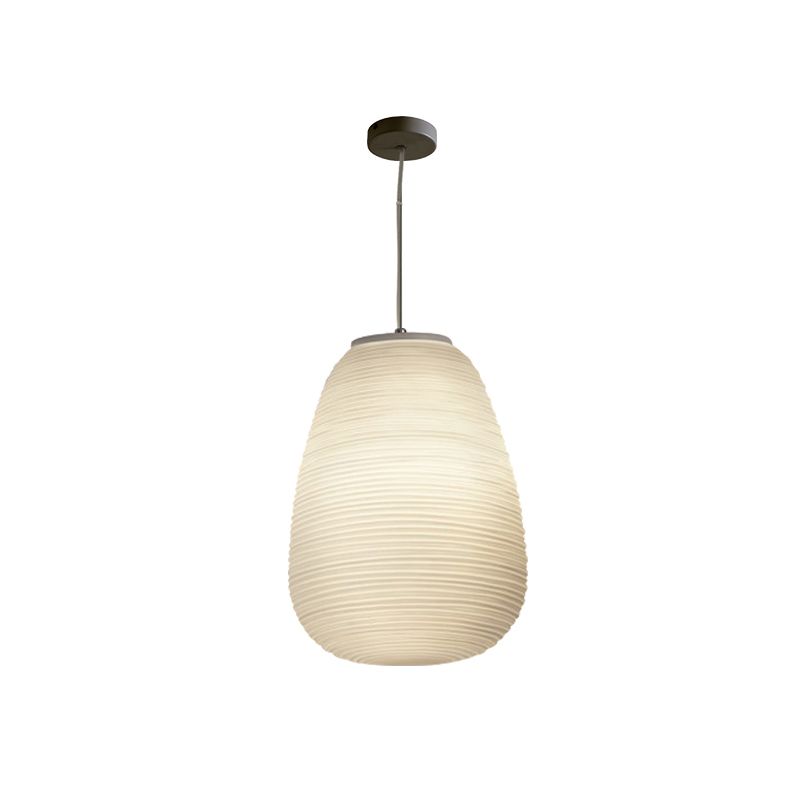 Ritta Designer Einfache LED Pendelleuchte Weiß Schlafzimmer Glas/Metall 3 Größen