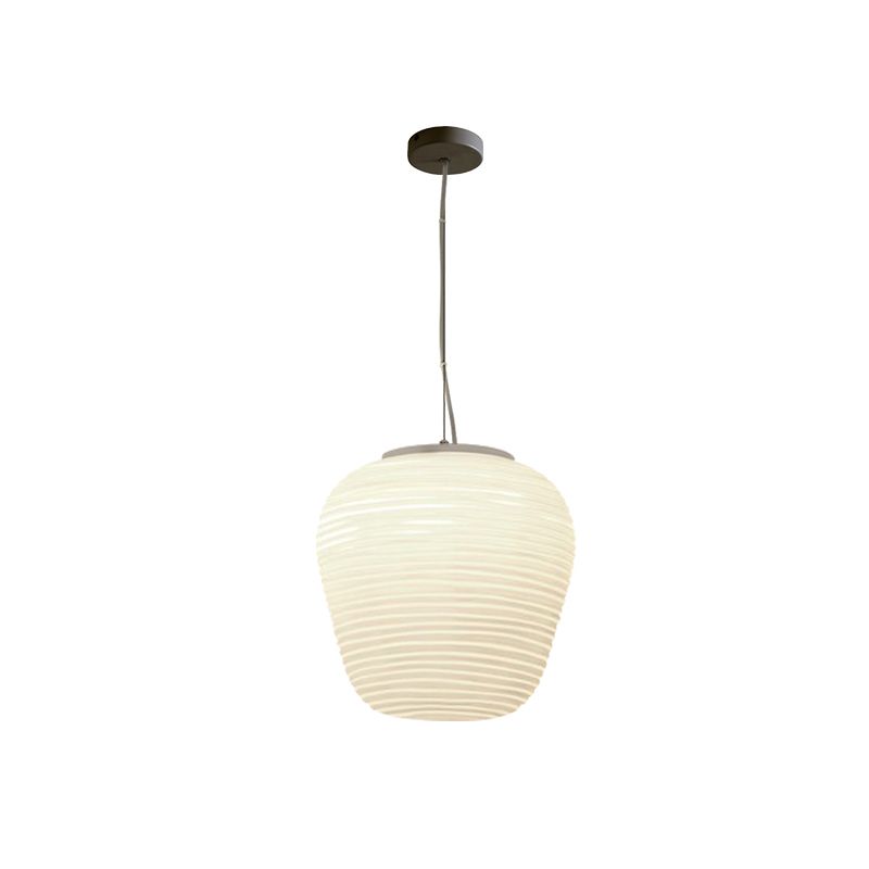 Ritta Designer Einfache LED Pendelleuchte Weiß Schlafzimmer Glas/Metall 3 Größen