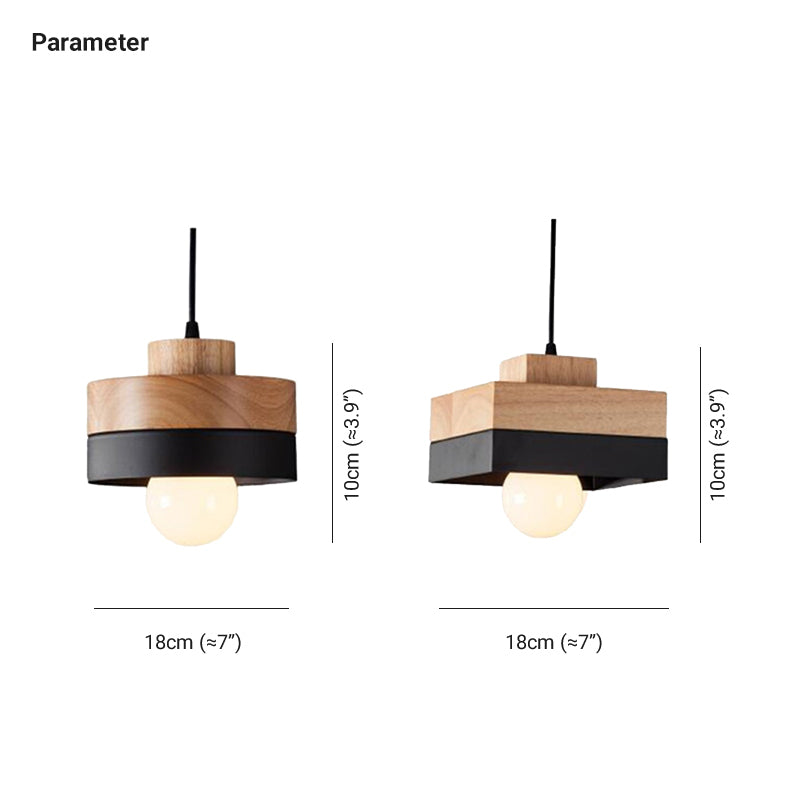 Aria Pendelleuchte Wohnzimmer Esszimmer, Schwarz/Weiß, Holz Modern LED