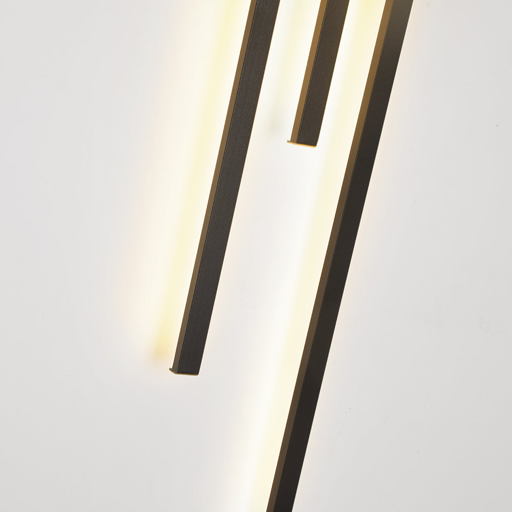 Arisha Nodic Linear Wandleuchte Schwarz/Gold Wohnzimmer