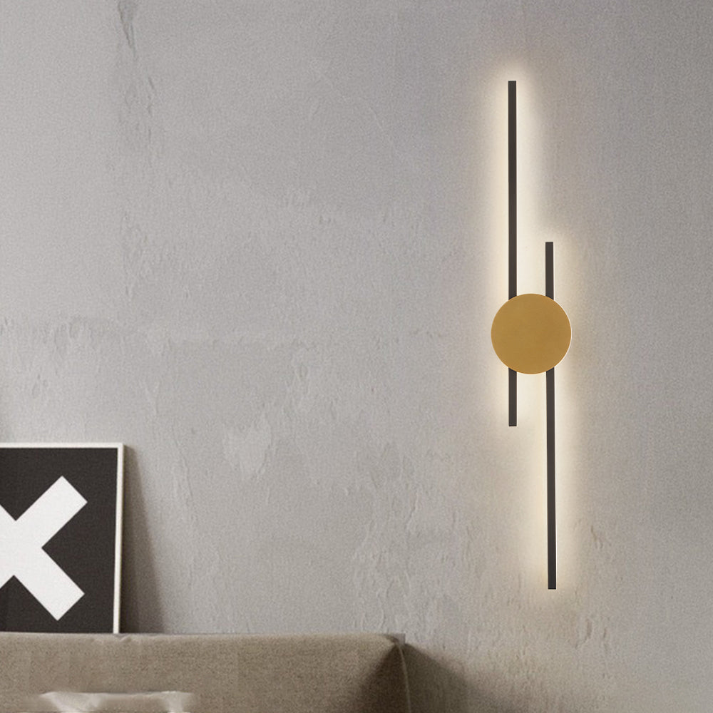 Arisha Nodic Linear Wandleuchte Schwarz/Gold Wohnzimmer