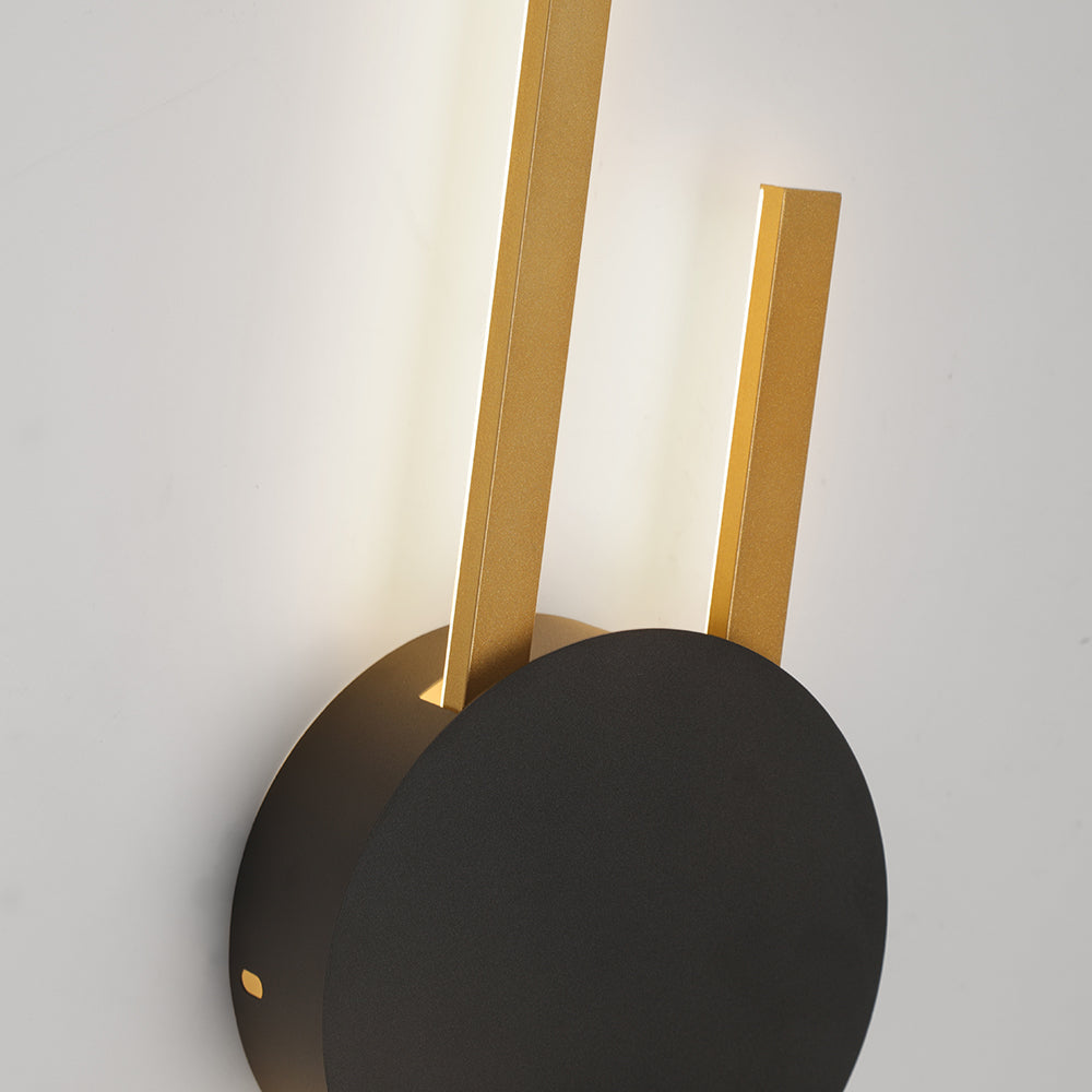 Arisha Nodic Linear Wandleuchte Schwarz/Gold Wohnzimmer