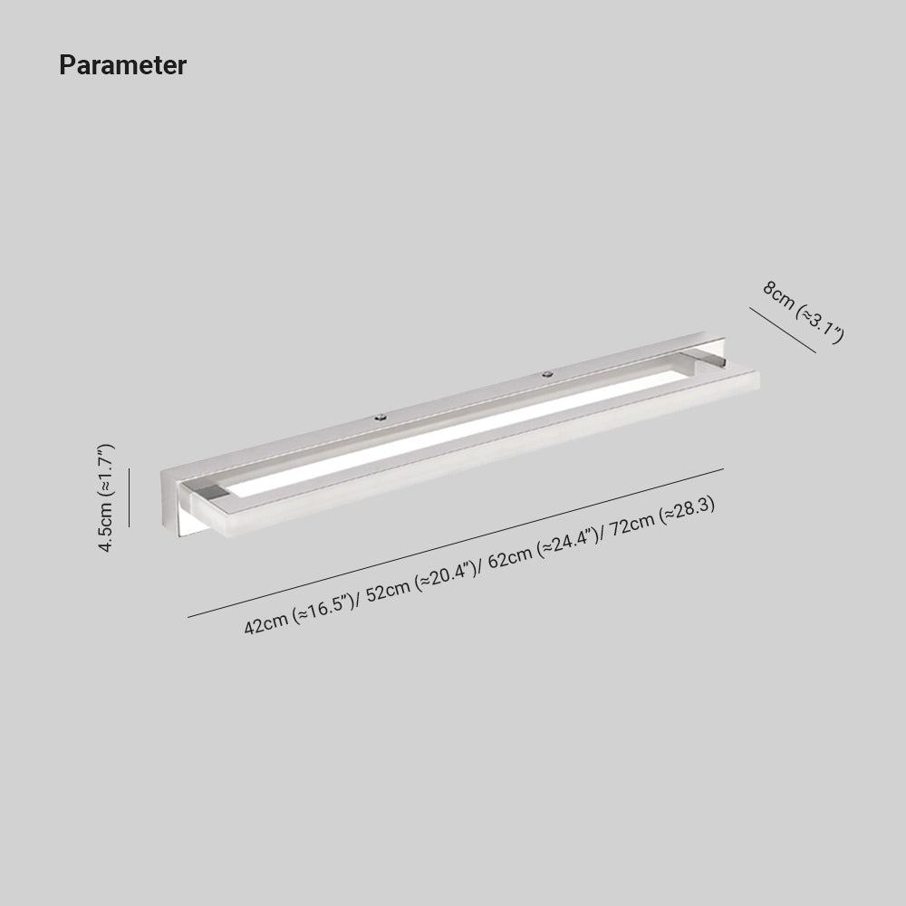 Arisha Rechteckige Spiegelfront LED Wandleuchte Schlafzmmer Metall/Acryl