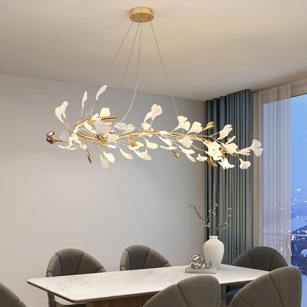 Olivia Modern LED Kronleuchter Blumen Wohn/Esszimmer Gold Metall
