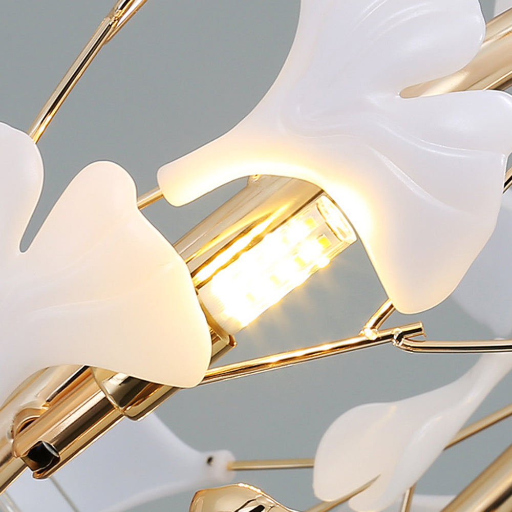 Olivia Modern LED Kronleuchter Blumen Wohn/Esszimmer Gold Metall