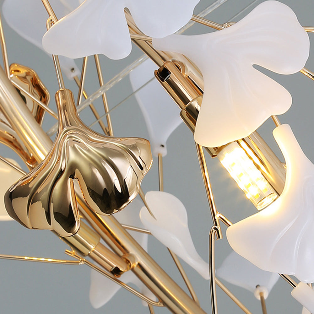 Olivia Modern LED Kronleuchter Blumen Wohn/Esszimmer Gold Metall