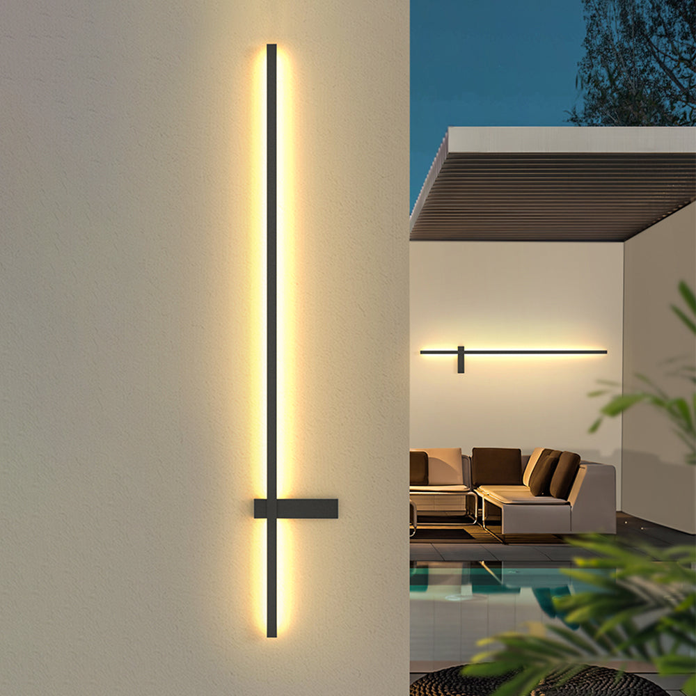 Ray Außenwandleuchte Minimalistisch Duo-Linear Schwarz LED Garten Balkon