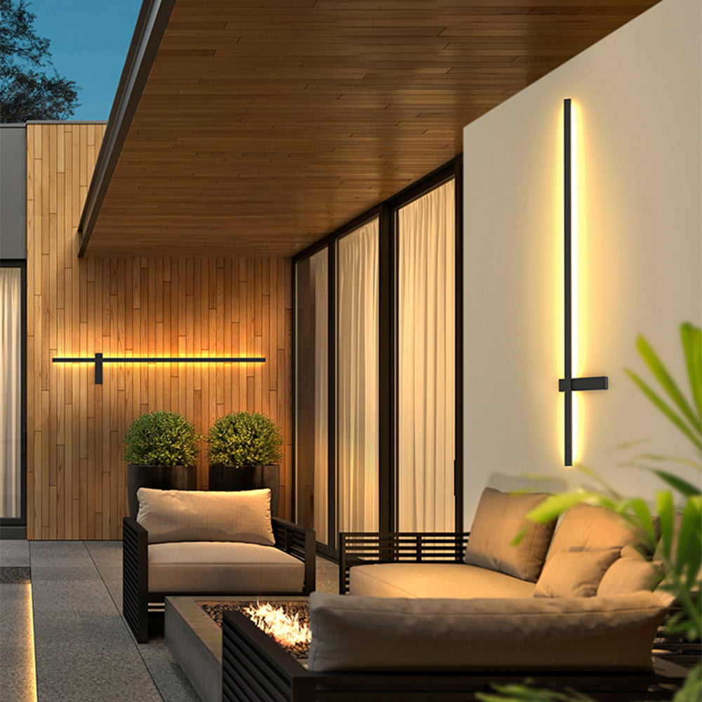 Ray Außenwandleuchte Minimalistisch Duo-Linear Schwarz LED Garten Balkon
