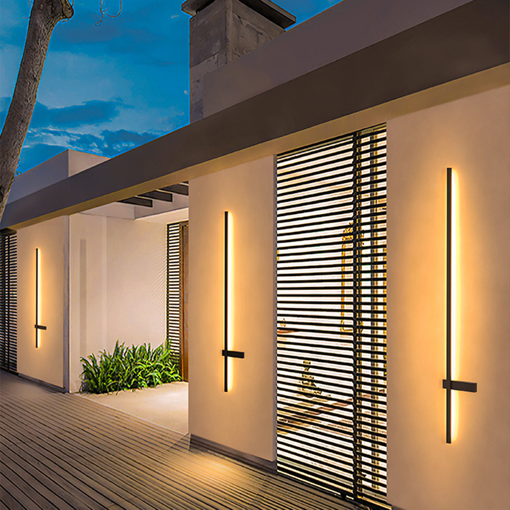Ray Außenwandleuchte Minimalistisch Duo-Linear Schwarz LED Garten Balkon