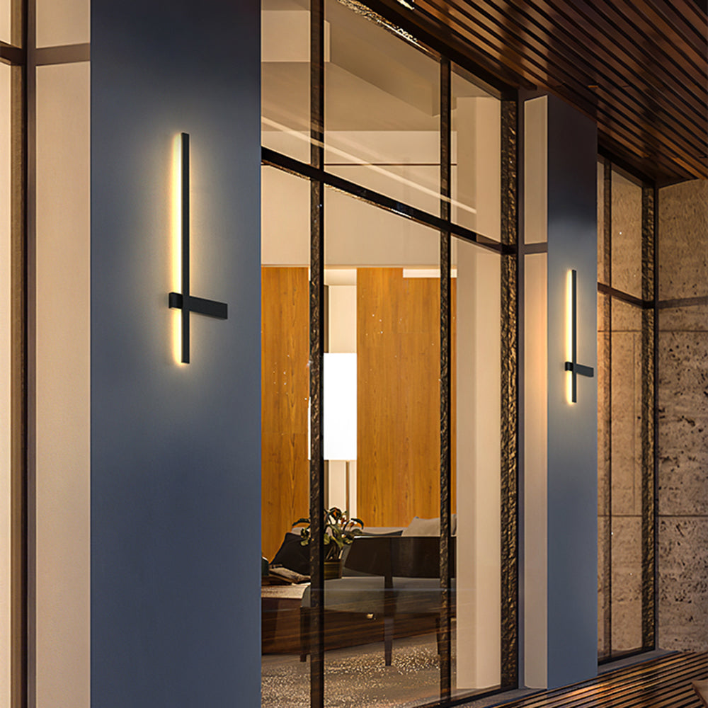 Ray Außenwandleuchte Minimalistisch Duo-Linear Schwarz LED Garten Balkon