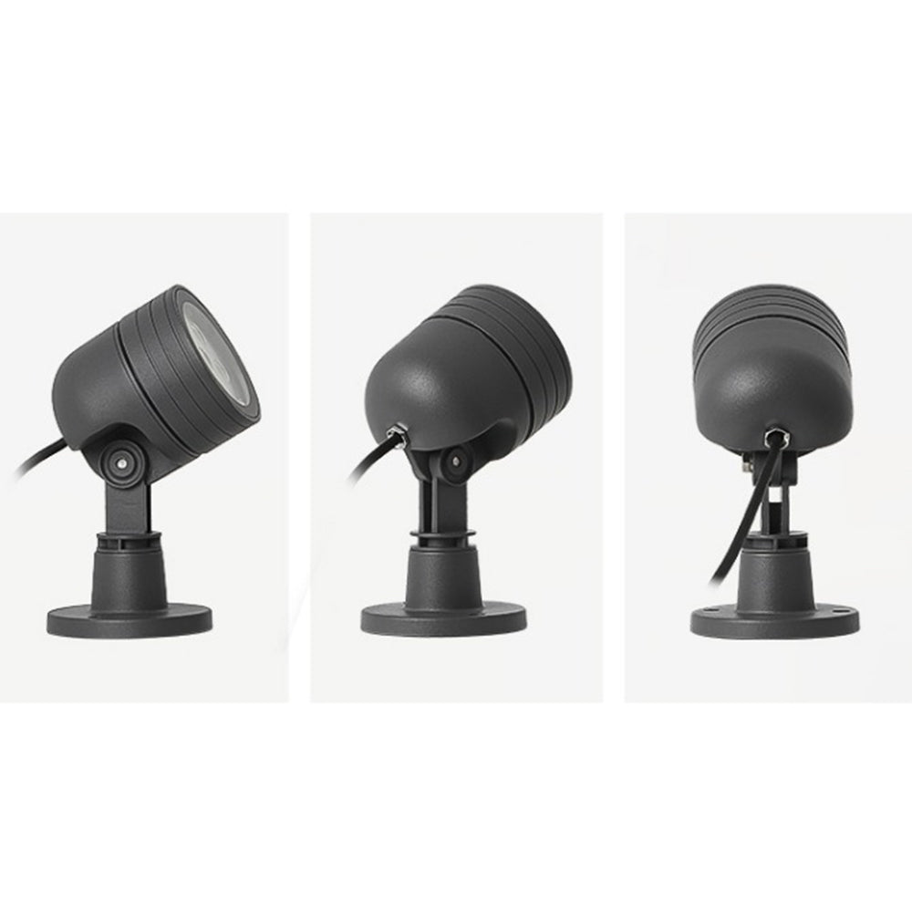 Ray Modern LED Außenleuchte Zylinder Garten, Schwarz, Metall Glas