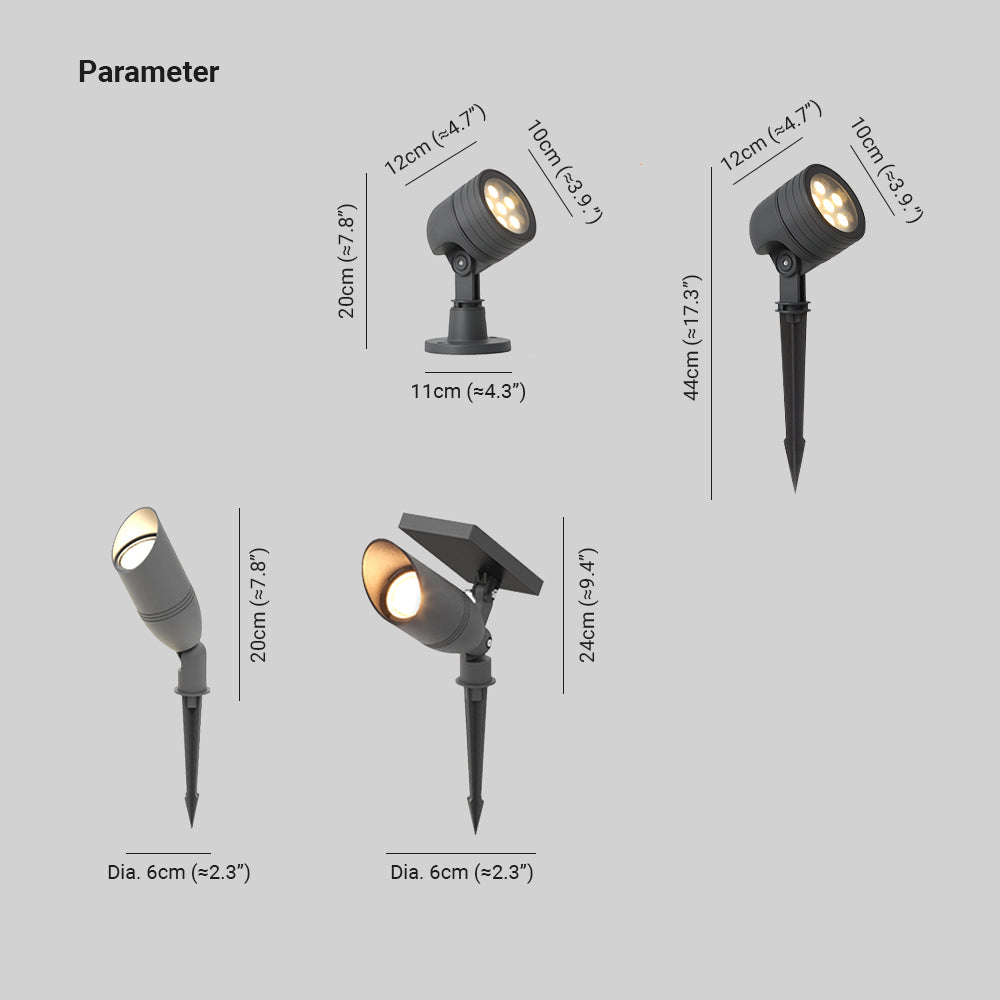 Ray Modern LED Außenleuchte Zylinder Garten, Schwarz, Metall Glas